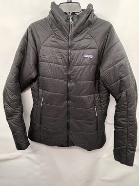 Patagonia Black Jacket with Multicolor Logo women’s size L